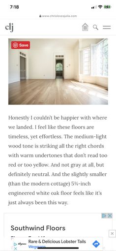 an image of a room that is being viewed on the app, with text below it