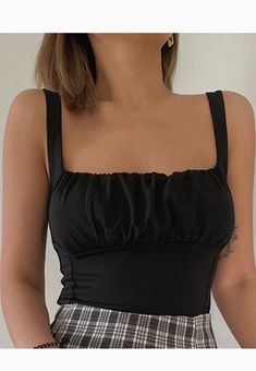 $29.90 - Cute dark black ruched crop top for ladies and women. Perfect for summer outfit. Trendy Fitted Solid Color Tank Top, Casual Solid Color Tank Top For Party, Casual Solid Color Party Tank Top, Trendy Fitted Solid Color Top, Trendy Solid Color Crop Top, Trendy Solid Color Fitted Top, Solid Ruched Tops For Night Out, Solid Color Summer Tops For Party, Stretch Solid Color Tops For Day Out