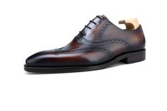 Step into timeless elegance with MSW Handmade Calfskin Leather Shoes. Crafted from genuine calfskin leather, these shoes blend luxury with comfort. The Fully Grain Leather Insole provide cushioning and support, while the Elegant 5 Eyelet design ensures a secure fit. Choose from a range of classic colors and various sizes to match your style. Meticulously Hand Polished and available for Worldwide Shipping, these shoes embody craftsmanship and sophistication. Leather: Premium Calfskin Leather Inso Semi-formal Leather Shoes With Brogue Detailing, Luxury Semi-formal Brogue Oxford Shoes, Brown Crocodile Pattern Leather Shoes For Semi-formal, Semi-formal Leather Shoes With Crocodile Pattern, Semi-formal Leather Oxfords With Crocodile Pattern, Blazers Shoes, Chocolate Color, Loafer Sneakers, Goodyear Welt