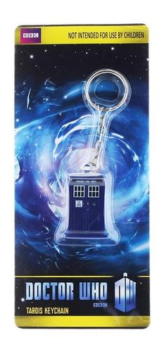 the doctor who keychain is in its package