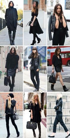 Black coordinates Korea Outfit, Real Outfits, All Black Outfits, French Wardrobe, All Black Fashion, Wearing All Black, Black Outfits, Looks Black, Perfect Wardrobe