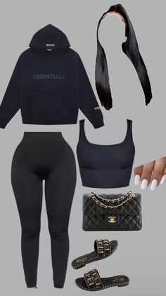 Baddie Comfy Outfits, Outfits No Face, Cute Lazy Day Outfits For School, Chill Baddie Outfits, Black And White Fits, Summer Baddie Outfits, Outfits Layout, Essentials Outfit, Teen Swag Outfits