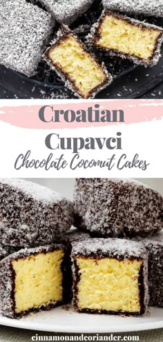 croatan cupavu with chocolate coconut cakes on top