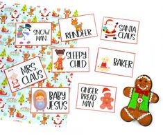 ginger bread man and other christmas themed printables