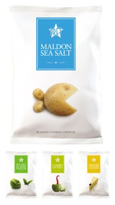 four bags of sea salt are shown in different colors and flavors, including green peppers