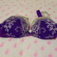 Victoria Secret Bra Very Sexy Plunge Push Up Size 32a Color Purple Nwt Please No Trade No Swap Vs Pink Bras, Purple Bras, Green Bras, Black Lace Bralette, Beautiful Bra, Sleep Wear, Triangle Bralette, Pink Sports Bra, Victoria Secret Bras