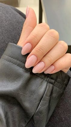 Almond Nails For Bridesmaid, Square Tip Nails Short, Short Almond Manicure, Hard Gel Nails Natural, Best Nail Colors For Fair Skin, Almond Nude Acrylic Nails, Gel Painted Nails, Engagement Photo Nails, Gelish Colors