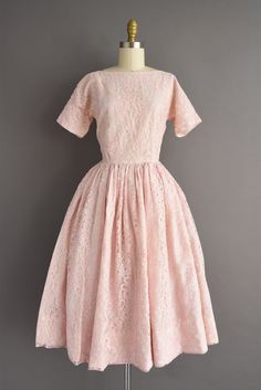 Pink Tea Length Dress For Wedding, Pink Tea-length Dress For Wedding, 1950s Style Pink Tea-length Dress, 1950s Style Pink Vintage Party Dress, 1950s Style Pink Vintage Dress, 1950s Style Pink Party Vintage Dress, 1950s Style Pink Vintage Dress For Party, 1950s Style Pink Dress For Vintage Events, 1950s Style Pink Formal Dress