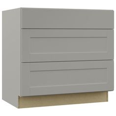 a gray cabinet with two drawers on each side