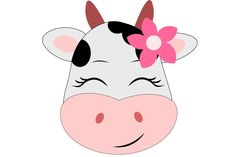 a cow with a flower in its hair