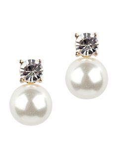 Get ready to shine with these Rhinestone Pearl Post Earrings! Featuring a stunning combination of rhinestones and pearls, these earrings will add a touch of elegance to any outfit. Perfect for a night out or special occasion, these earrings are sure to make you stand out in the crowd. To Shine, Post Earrings, Night Out, Special Occasion, Make It Yourself