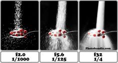 four pictures showing different stages of water spewing from the top, bottom and bottom