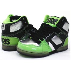 OSIRIS KIDS NYC 83 HI HIGH TOPS BLACK / GUN / LIME SKATE SHOES ONLY £ Hype Shoes, Black High Tops, Tops Black, Dc Shoes, Boys Shoes, Me Too Shoes