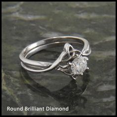 Triquetra Interlocking Engagement Ring Wedding Set with Diamond Interlocking Engagement Rings, Stephen Walker, Cheap Wedding Rings, Celtic Engagement Rings, Celtic Knot Ring, Celtic Wedding Rings, Custom Wedding Rings, Celtic Wedding, Diamond Wedding Sets