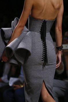 pb #fashion #dresses #style Fashion Show Images, Large Fashion, Gray Dress, Couture Fashion