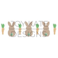 cross stitch pattern with carrots in the shape of letters that spell out yogurt designs