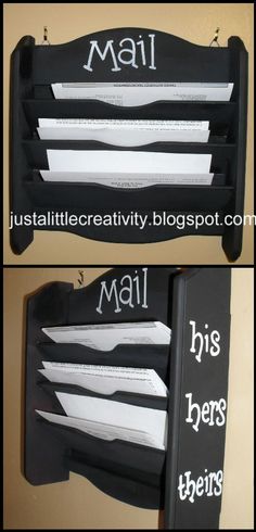 this mail holder is made out of an old mailbox and has the word mail on it