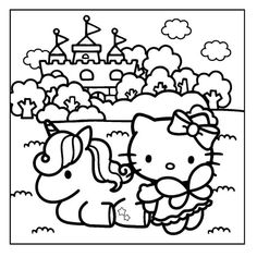 Cute Hello Kitty Coloring Pages, Abstract Coloring Pages, Cat Coloring Book