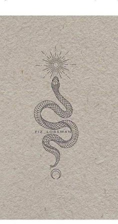 a drawing of a snake on top of a piece of paper with the caption's name