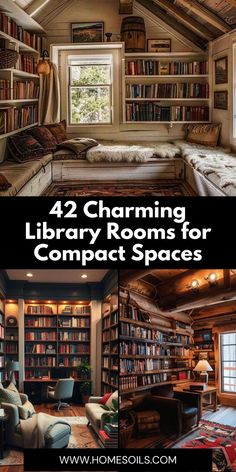 Discover 42 charming library room ideas perfect for compact spaces and book lovers alike! Visit our site for creative designs that maximize style and functionality. Small Library Room Ideas, Small Library Room, Library Room Ideas, Bookish Home, Book Space, Small Library, Home Library Ideas, Library Rooms