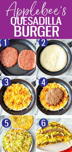 the steps to making an applebee's quesadilla burger recipe with instructions