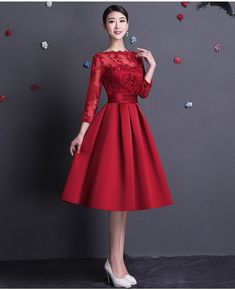 Red Dress With Sleeves, Classy Red Dress, Elegant Red Dress, Long Formal Gowns, Long Cocktail Dress, Red Dresses Classy, Satin Evening Dresses, Dress With Sleeves, Red Dress Women