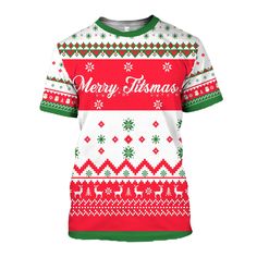 Merry Jitsmas T-shirt Classic Round Neck: The t-shirt has a traditional round neckline, which is a timeless and widely popular style that suits a variety of occasions and preferences. High-Quality Fabric: The t-shirt is made from a high-quality fabric, which you mentioned is breathable and soft. This is important for comfort, especially during extended periods of wear. Comfortable to Wear: Thanks to the soft and breathable fabric, this t-shirt is comfortable to wear, making it suitable for every Casual Crew Neck Holiday T-shirt, Casual White T-shirt For Christmas, White Casual T-shirt For Christmas, Red Crew Neck T-shirt For Holidays, White Crew Neck T-shirt For Christmas, Red Crew Neck T-shirt For Christmas, White Casual Christmas T-shirt, Casual White Christmas T-shirt, Red Crew Neck Holiday T-shirt