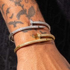 Buy with peace of mind, knowing that this product is covered by Zotics Lifetime Guarantee. Zotic will repair or replace this product, should you experience any unusual breakages or inadequate levels of craftsmanship.Material:18K Gold Bonded (Solid 10K-14K-18K Available Mens Bracelet Gold, Mens Bracelet Gold Jewelry, Nail Bracelet, Aesthetic Accessories, Men Aesthetic, Cool Forearm Tattoos, Expensive Jewelry Luxury, Wrist Jewelry, Gold Bond