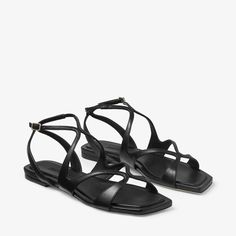 Ayla Flat | Black Nappa Leather Flats | JIMMY CHOO Leather Flats, Black Flats, Nappa Leather, Latest Styles, Jimmy Choo, Shop Now, Leather, Black