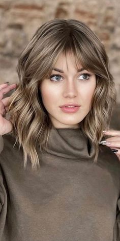 Bangs Hairstyles, Hair Color And Cut, Hairstyles Ideas, Medium Hair Cuts, Medium Length Hair Cuts, Brown Hair Colors