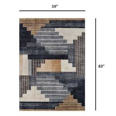 the area rug is shown with measurements for each piece and it's color scheme