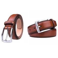 No ensemble is complete without the right belt. This Braveman Men's Classic Leather Dress Belt comes in a wide range of hard-to-find colors like navy or burgundy in sizes from 30-44 inches. We've made sure you have the right belt to coordinate with any outfit. This belt measures 1" wide and is made of high quality, genuine leather. It also features thoughtful details such as stitching and a soft, burnished detail at the edge. Genuine leather Dress belt 1" wide Wide color range Sizes 30-44 availa Classic Fitted Belts And Suspenders With Belt Included, Classic Fitted Belts For Fall, Find Color, Dress Belt, Leather Dress, Classic Leather, Belted Dress, Black Belt, Genuine Leather