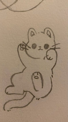 a drawing of a cat sitting on its back