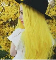 Dyed Hair Straight, Yellow Hair Dye, Yellow Hair Color, Curly Color, Straight Lace Front Wigs, Colorful Hair, Yellow Hair, Human Hair Lace Wigs, Hair Dye Colors