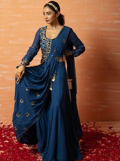 Off Shoulder Lehenga, Sharara Saree, Blue Sharara, Embroidered Sharara, Gold Lehenga, Raw Silk Lehenga, Yellow Lehenga, Organza Lehenga, Jacket Blouse