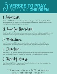 the five steps to pray for children