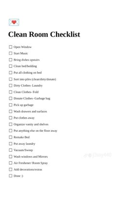 Deep Cleaning Checklist