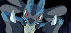 an animated image of a pokemon character with red eyes