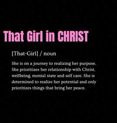 the text that says, that girl in christ