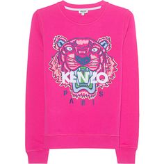 KENZO Sweater Tiger Pink // Sweatshirt with embroidered tiger ($225) ❤ liked on Polyvore featuring tops, hoodies, sweatshirts, crew top, crew-neck sweatshirts, embroidered sweatshirts, kenzo sweatshirt and crewneck sweatshirt Pink Sweatshirts, Embroidered Tiger, Embroidered Cotton Top, Pink Crewneck Sweatshirt, Embroidery Top, Jumper Shirt, Embroidered Sweatshirts