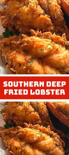 southern deep fried lobsters on a white plate