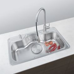 the sink is clean and ready to be used in the kitchen or barbeque