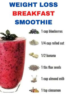 a smoothie is shown with the ingredients to make it