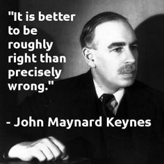 a man in a suit and tie with a quote from john maynard keynes