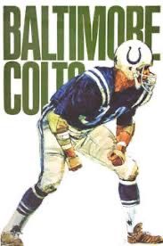 the baltimore colts football player is shown in this poster