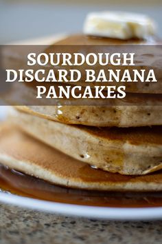 These sourdough discard banana pancakes are so easy to make and kids love them. With five little ones of my own, I appreciate delicious breakfast recipes that I can whip up fast and these sourdough pancakes are the best for busy mornings. You can use up your extra sourdough discard and feed those hungry people at the same time!