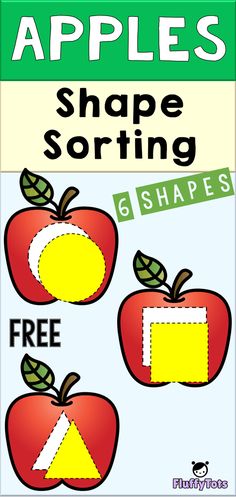 an apple shape sorting game with the words apples and free shapes to use in this activity