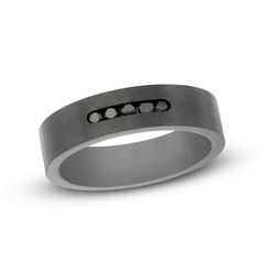 men's wedding band with black diamonds