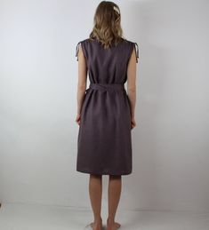 "Spring dress, Write the selected color in the message Handmade wrap dress with belt and 2 pockets , perfect for casual wear and suitable for any occasion in any season Details: - 100% natural linen produced in Europe ; - medium weight (180 gram per square meter); - color: dark taupe, could be any from our colors catalog (color samples at the photo); Made to order, approximately a few days, If you have any questions please message me and I will be glad to answer. Size guide : Size XS Bust: fits Casual Wrap Dress, Wrap Dress Casual, Linen Casual Dress, Summer Wrap Dress, Linen Dress Summer, Linen Wrap Dress, Color Catalog, Linen Dress Women, Summer Linen Dresses