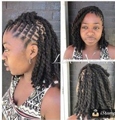 Loc Flat Twists, Braid Back Loc Styles, Retwist Styles For Locs Women, Medium Long Loc Styles, Lox Styles For Women Long, Loc Side Styles, Locs Rope Twist Styles, Short 2 Strand Twist Loc Styles, Loc Twist Out Styles